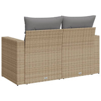 Divano da Giardino con Cuscini a 2 Posti Beige in Polyrattan 366105