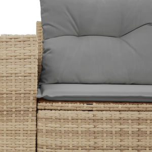 Divano da Giardino con Cuscini a 2 Posti Beige in Polyrattan 366105