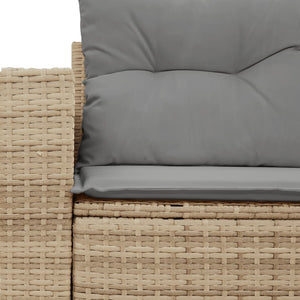 Divano da Giardino con Cuscini a 2 Posti Beige in Polyrattan 366106