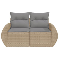 Divano da Giardino con Cuscini a 2 Posti Beige in Polyrattan 366107