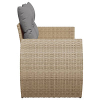 Divano da Giardino con Cuscini a 2 Posti Beige in Polyrattan 366107