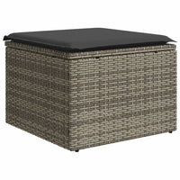 Sgabello Giardino con Cuscino Grigio 55x55x37 cm in Polyrattan 366117