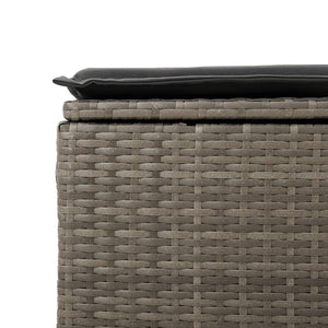 Sgabello Giardino con Cuscino Grigio 55x55x37 cm in Polyrattan 366117