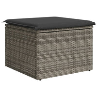 Sgabello Giardino con Cuscino Grigio 55x55x37 cm in Polyrattan 366118