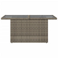 Tavolo da Giardino Piano in Vetro Grigio 100x55x73cm Polyrattan 366121