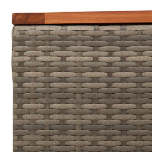 Tavolo da Giardino Grigio 55x55x37 cm Polyrattan e Legno Acacia 366126