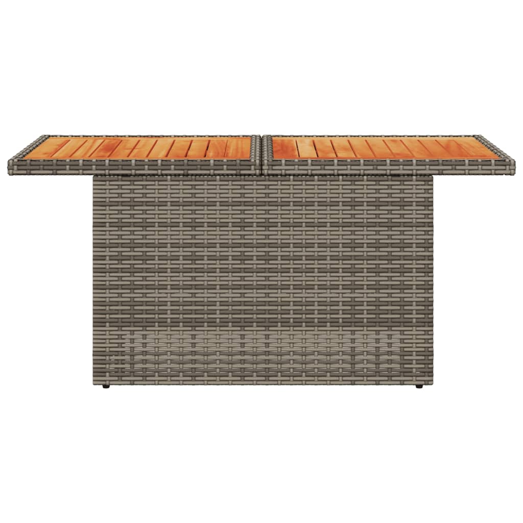 Tavolo Giardino Grigio 100x55x73 cm Polyrattan e Legno Acacia 366127