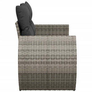 Divano da Giardino con Cuscini 2 Posti Grigio in Polyrattan 366142