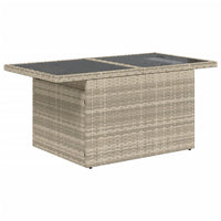 Tavolo Giardino Piano Vetro Grigio Chiaro 100x55x73 Polyrattan 366183