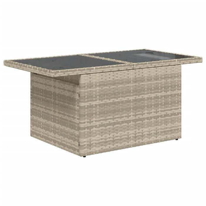 Tavolo Giardino Piano Vetro Grigio Chiaro 100x55x73 Polyrattan 366183