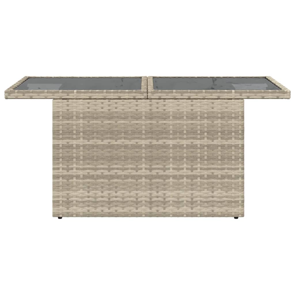 Tavolo Giardino Piano Vetro Grigio Chiaro 100x55x73 Polyrattan 366183