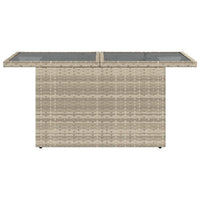 Tavolo Giardino Piano Vetro Grigio Chiaro 100x55x73 Polyrattan 366183