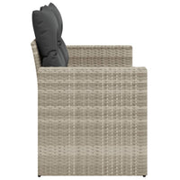 Divano da Giardino con Cuscini 2 Posti Grigio Chiaro Polyrattan 366184