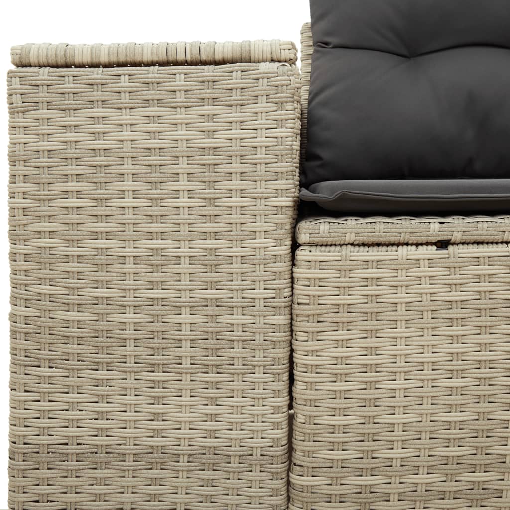 Divano da Giardino con Cuscini 2 Posti Grigio Chiaro Polyrattan 366187