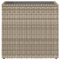 Tavolo Giardino Piano Vetro Grigio Chiaro 58x27,5x55 Polyrattan 366189