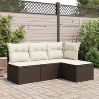 Sgabello Giardino con Cuscino Marrone 55x55x37 cm in Polyrattan 366206