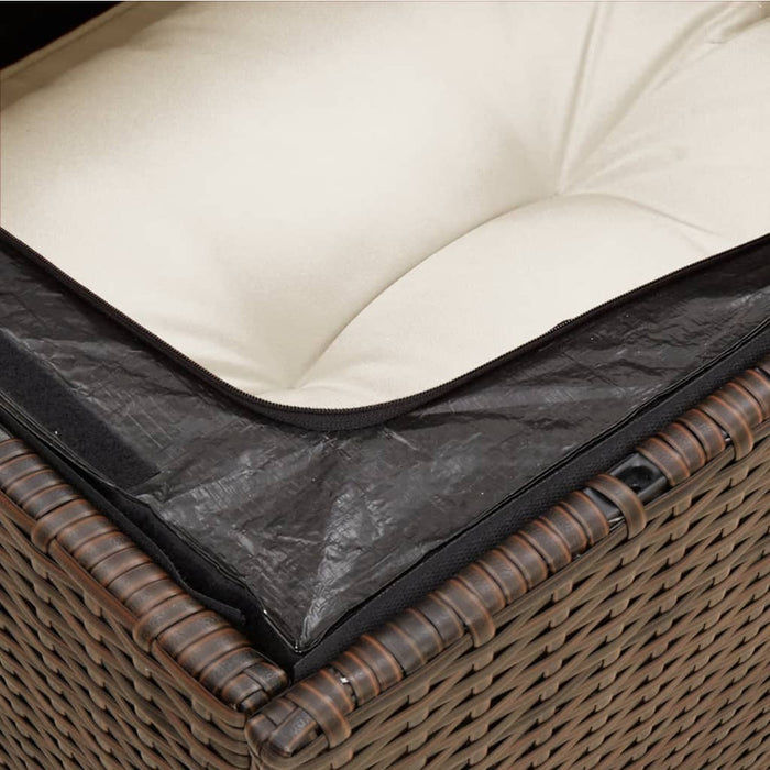 Divano da Giardino a 3 Posti con Cuscini in Polyrattan Marrone 366219