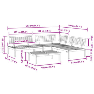 Set Divano Pallet da Giardino 4 pz in Legno Massello di Acacia 3209303