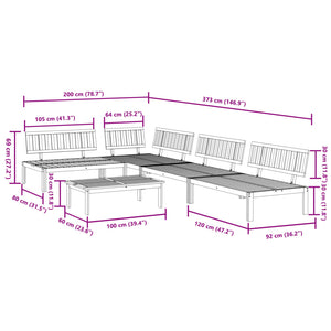 Set Divano Pallet da Giardino 5 pz in Legno Massello di Acacia 3209305