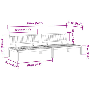 Divani Centrali da Giardino Pallet 2pz Legno Massello di Acacia 3209307