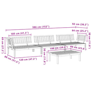 Set Divano Pallet da Giardino 4 pz in Legno Massello di Acacia 3209309