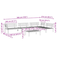 Set Divano Pallet da Giardino 5 pz in Legno Massello di Acacia 3209312