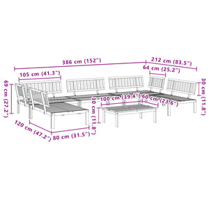 Set Divano Pallet da Giardino 6 pz in Legno Massello di Acacia 3209314