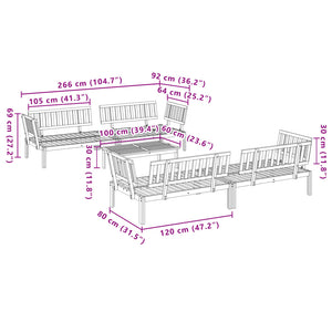 Set Divano Pallet da Giardino 5 pz in Legno Massello di Acacia 3209318