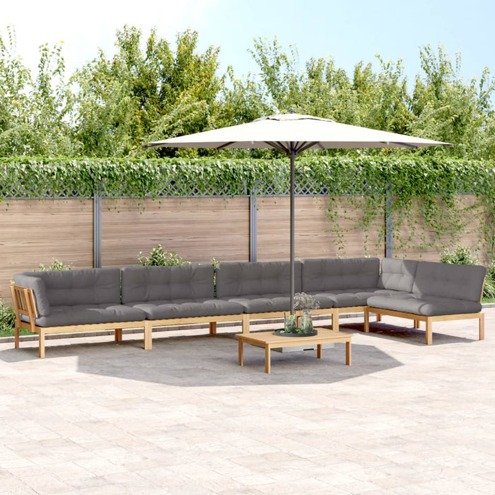 Set Divano Pallet da Giardino 6 pz con Cuscini Massello Acacia 3209392