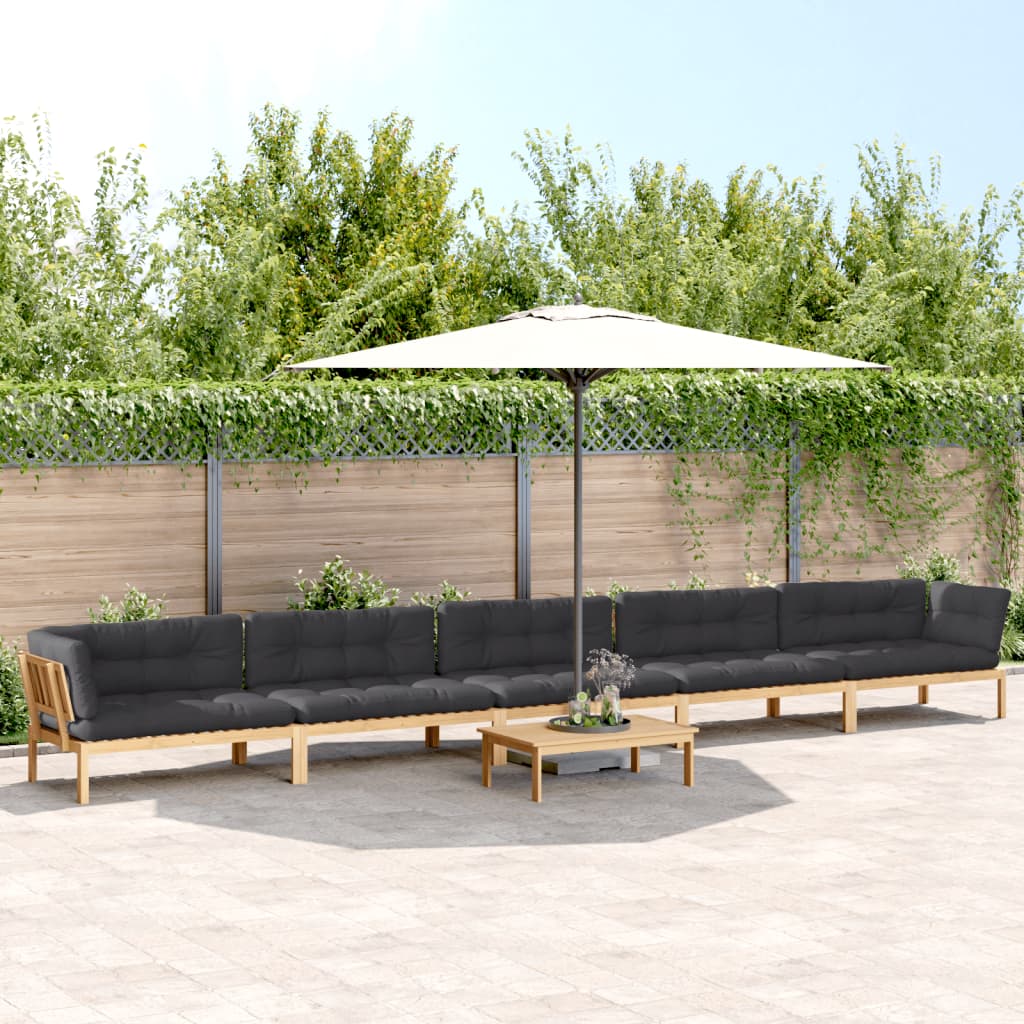 Set Divano Pallet da Giardino 6 pz con Cuscini Massello Acacia 3209403