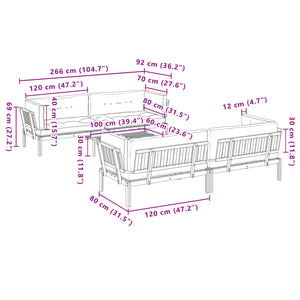 Set Divano Pallet Giardino 5pz con Cuscini Massello Acacia 3209423