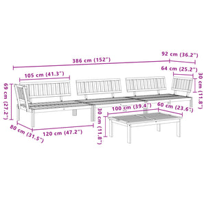 Set Divano Pallet da Giardino 4 pz in Legno Massello di Acacia 3209435