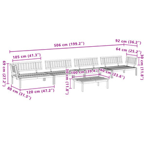 Set Divano Pallet da Giardino 5 pz in Legno Massello di Acacia 3209437