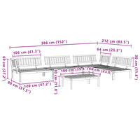 Set Divano Pallet da Giardino 5 pz in Legno Massello di Acacia 3209438