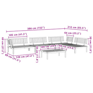 Set Divano Pallet da Giardino 5 pz in Legno Massello di Acacia 3209438