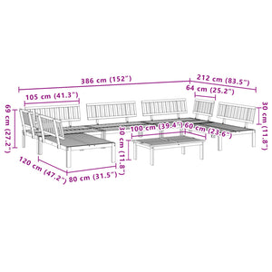 Set Divano Pallet da Giardino 6 pz in Legno Massello di Acacia 3209440