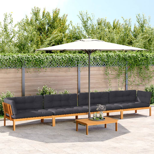 Set Divano Pallet Giardino 5pz con Cuscini Massello Acacia 3209505