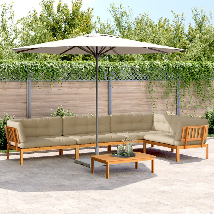 Set Divano Pallet Giardino 5pz con Cuscini Massello Acacia 3209537