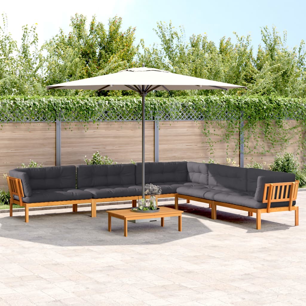 Set Divano Pallet da Giardino 6 pz con Cuscini Massello Acacia 3209541