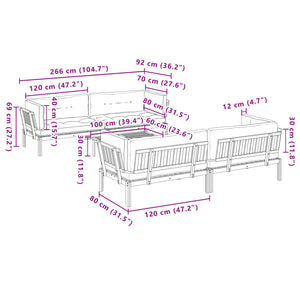 Set Divano Pallet Giardino 5pz con Cuscini Massello Acacia 3209548