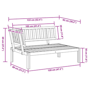 Divano Angolare da Giardino Pallet in Legno Massello di Acacia 365844