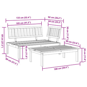 Set Divani Pallet da Giardino 2pz in Legno Massello di Acacia 365848