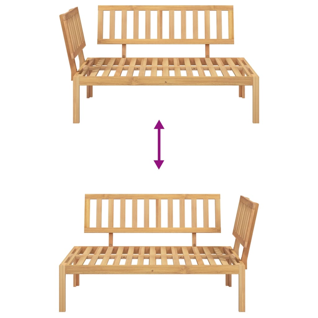 Divano Angolare da Giardino Pallet in Legno Massello di Acacia 365849