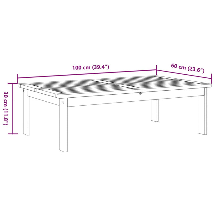 Tavolo da Giardino 100x60x30 cm in Legno Massello di Acacia 365851