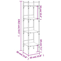 Libreria 4Ripiani Grigio Sonoma 35x30x138,5cm Legno Multistrato 838851