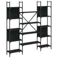 Libreria Nera 155,5x24x166,5 cm in Legno Multistrato 838858