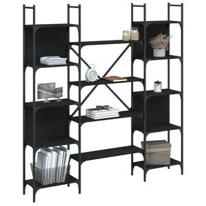 Libreria Nera 155,5x24x166,5 cm in Legno Multistrato 838858