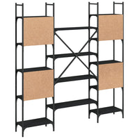 Libreria Nera 155,5x24x166,5 cm in Legno Multistrato 838858