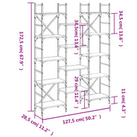 Libreria Nera 127,5x28,5x172,5 cm in Legno Multistrato 838868