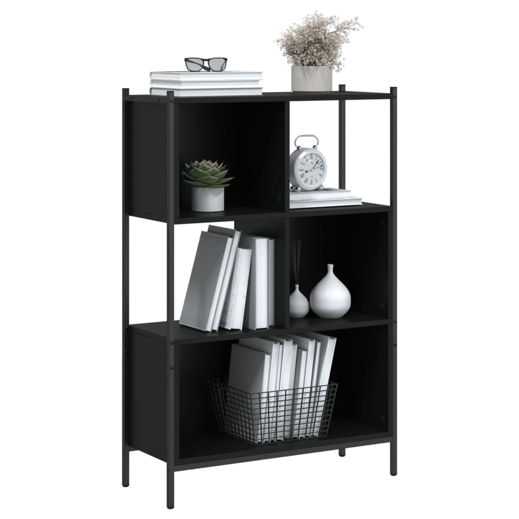 Libreria Nera 72x28x109 cm in Legno Multistrato 838883